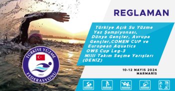 Türkiye Açık Su Yüzme Yaz Şampiyonası, Dünya Gençler, Avrupa Gençler,COMEN CUP ve European Aquatics OWS Cup Leg-3 Milli Takım Seçme Yarışları (DENİZ)